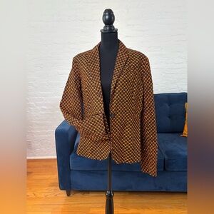 Chen Burkett  African Print Single-Button Blazer